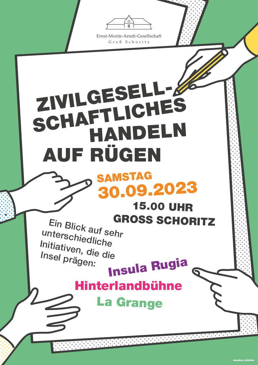 Zivilgesellschaftliches Handeln auf Rügen, Werbeplakat der Ernst-Moritz-Arndt-Gesellschaft