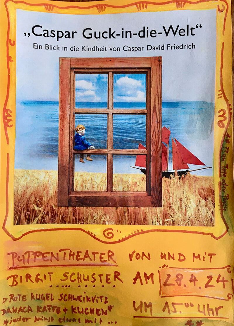 Werbeplakat für Puppentheater vo Birgit Schuster